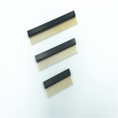 2.54mm Pitch Vertikal Kepala Wanita Pin Panjang Dielektrik Suhu Tinggi