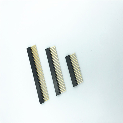 2.54mm Pitch Vertikal Kepala Wanita Pin Panjang Dielektrik Suhu Tinggi