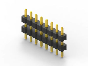 10 Pin 2,54 mm Pitch Male Pin Header Connector Resistensi kontak 20mΩ Max