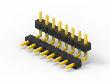 Pria 16 Pin Header Connector 2.54 mm Pitch, Plastik Double Square Kanan Angle Pin Header