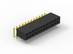 Female PCB Header Connector Gold Flash PBT Resistensi Isolasi Bahan