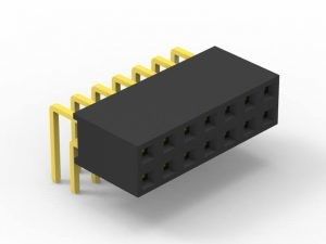 2 mm Pitch Connector Wanita, Melalui Lubang Plastik Sudut Kanan Kepala Wanita