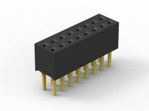 Konektor Header PCB 16 Pin lurus Wanita Dual Row Resistensi Isolasi Tinggi