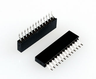 Black SMD Female Header Connector Resistensi Isolasi Tinggi 1000MΩ Min