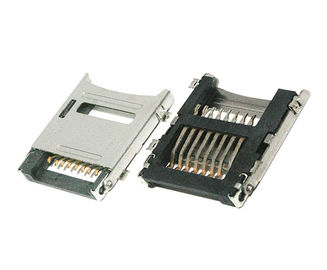 Flip Type TF Micro SD Card Connector 1,8 mm Tinggi Resistensi kontak 100 MΩ Max