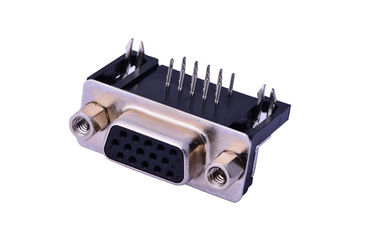 9 PIN 15 Cara Wanita D Sub Input Output Konektor 250V AC Rating Voltage Dengan Sekrup