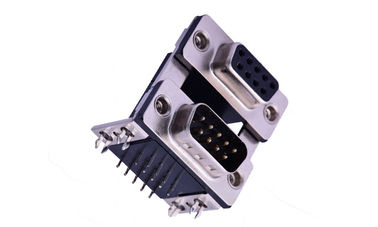 Dua Baris Db9 Male Connector, 9 Pin D Jenis Male Connector PBT Material