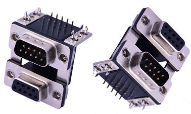Dua Baris Db9 Male Connector, 9 Pin D Jenis Male Connector PBT Material