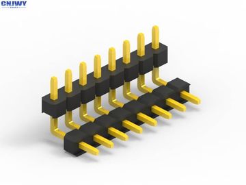Pria 16 Pin Header Connector 2.54 mm Pitch, Plastik Double Square Kanan Angle Pin Header