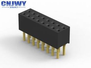 Konektor Header PCB 16 Pin lurus Wanita Dual Row Resistensi Isolasi Tinggi