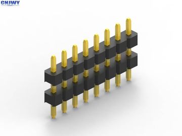 10 Pin 2,54 mm Pitch Male Pin Header Connector Resistensi kontak 20mΩ Max