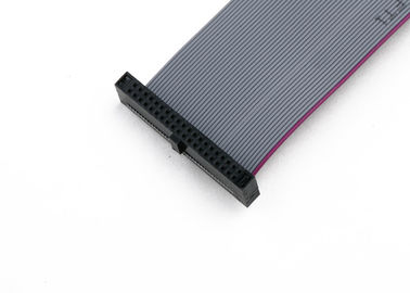 Gray 2 * 07 Ways Flat Ribbon Kabel Majelis Dengan 1.27mm Konektor persegi panjang