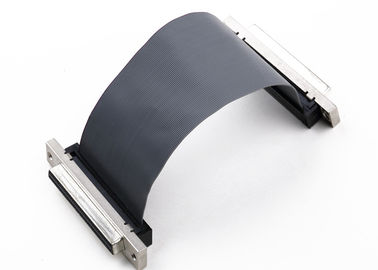 SCSI Wanita 1.27 mm Pitch Ribbon Kabel, dilindungi 34 Pin Flat Ribbon Kabel