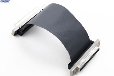 SCSI Wanita 1.27 mm Pitch Ribbon Kabel, dilindungi 34 Pin Flat Ribbon Kabel