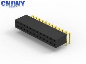 Female PCB Header Connector Gold Flash PBT Resistensi Isolasi Bahan