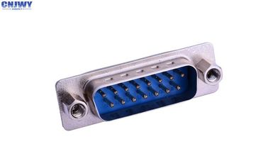 Custom 15 Pin D Sub Male Connector, VGA 15 Pin D Type Connector Phosphor Perunggu