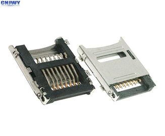 Flip Type TF Micro SD Card Connector 1,8 mm Tinggi Resistensi kontak 100 MΩ Max