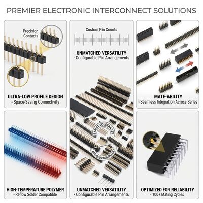 Surface Mount Single Row Male Pin Header Connector 2.54mm Pitch SMT PCB Board Mount