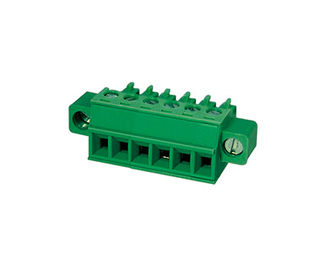 Konektor Blok Terminal yang Dapat Disambungkan CPT 3.81mm Pitch 1*10P Green PA66 SN Plated 30-16AWG