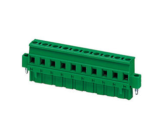 Konektor Blok Terminal yang Dapat Disambungkan CPT 7.62mm Pitch 1*11P Green PA66 SN Plated 30-12AWG