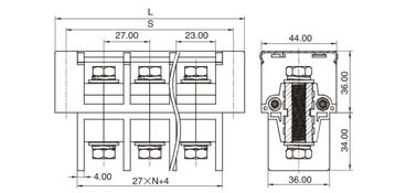 Konektor Blok Terminal Arus Tinggi M8 PBT Baja 1*03P 5G Tower Base Station