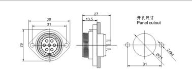 IP68 Waterproof GM2113 Welding Cable Plug Connector Dengan Flange 5 - 10 AWG