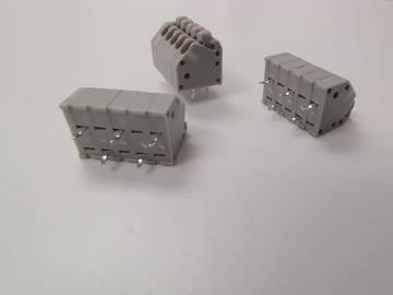 Blok Terminal Tanpa Sekrup Tekan Tombol Pitch 3.5mm Gray Dip/180° Pin yang disesuaikan