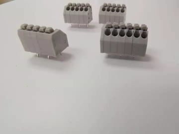 Blok Terminal Tanpa Sekrup Tekan Tombol Pitch 3.5mm Gray Dip/180° Pin yang disesuaikan