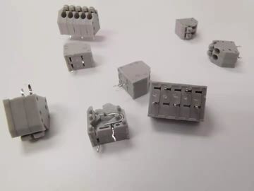 Blok Terminal Tanpa Sekrup Tekan Tombol Pitch 3.5mm Gray Dip/180° Pin yang disesuaikan