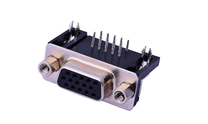9 PIN 15 Cara Wanita D Sub Input Output Konektor 250V AC Rating Voltage Dengan Sekrup