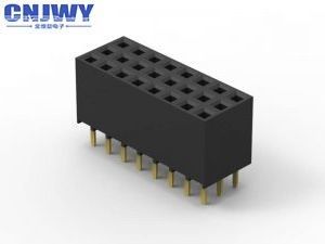 Tiga Baris 6 Pin Wanita Header Connector Board Untuk Board Current Rating 2.0A
