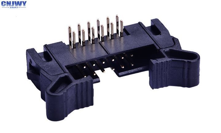 Sudut Kanan 26 Pin PCB Kawat Ke Konektor Papan Ejektor Header Hitam Warna