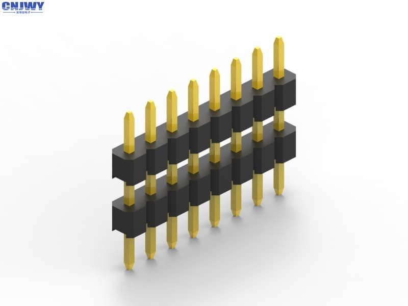 Single Row Male Pin Header Connector 2.0 Mm PitchBlack PA6T Isolasi Plastik Ganda