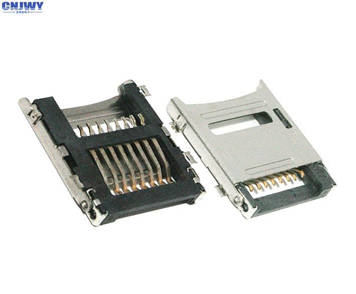 Flip Type TF Micro SD Card Connector 1,8 mm Tinggi Resistensi kontak 100 MΩ Max