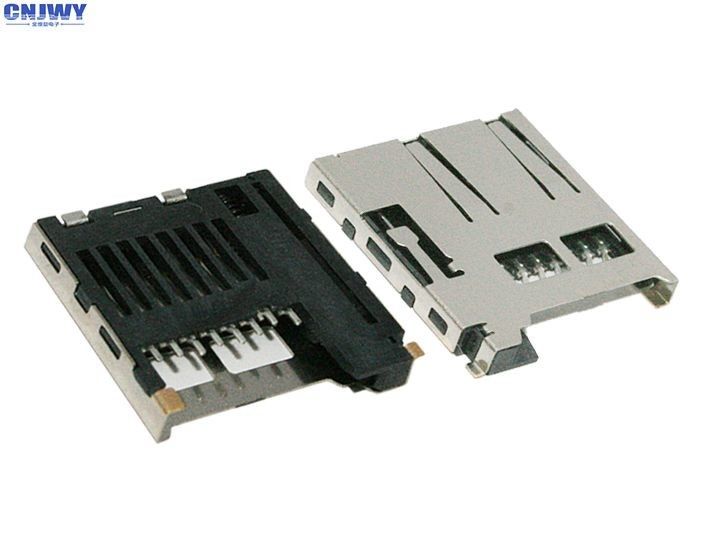 Surface Mount Tf Card Connector, Micro SD Card Socket Rated Current 0,5 A