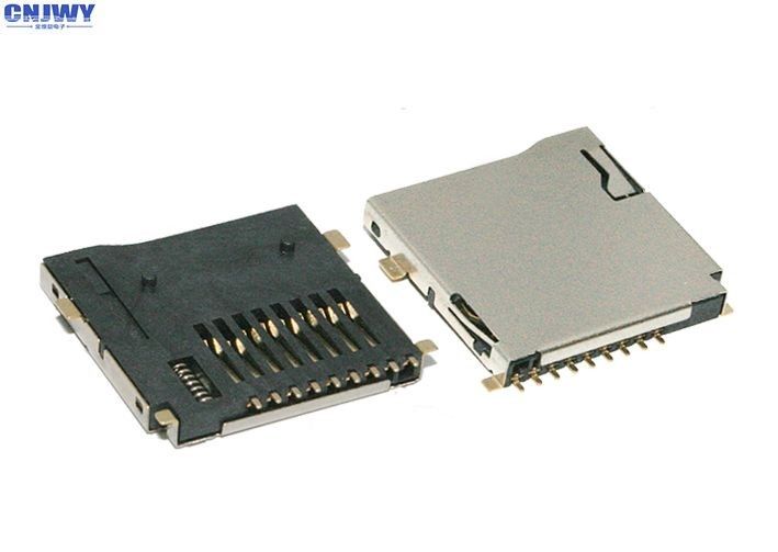 TF Pengelasan Eksternal Micro SD Card ConnectorHolder 9 PIN Four Feet Self Shell Type