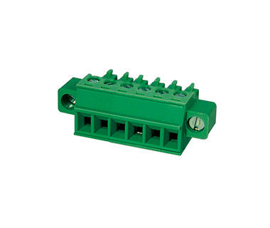 Konektor Blok Terminal yang Dapat Disambungkan CPT 3.81mm Pitch 1*10P Green PA66 SN Plated 30-16AWG