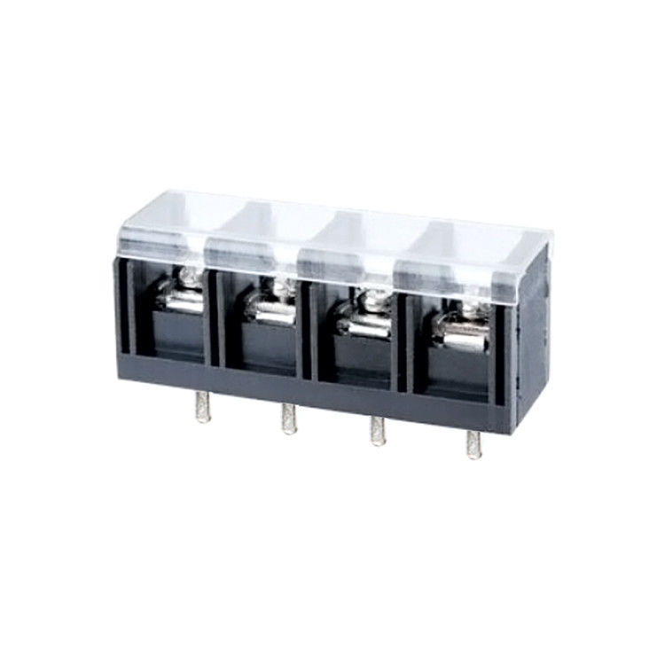 CE 10.0mm Pitch Terminal Block Connector PCB Barrier 1*05P PBT Dengan Penutup Perlindungan