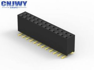 Daya tahan 20 Pin PCB Header Connector 1mm Pitch PA6T Dual Row Male Pin Header