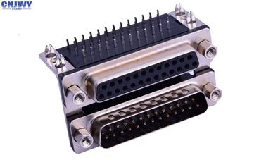 VGA Kombinasi Input Output Konektor 25 Pria 25 Base Hitam 90 derajat Inserte Plate