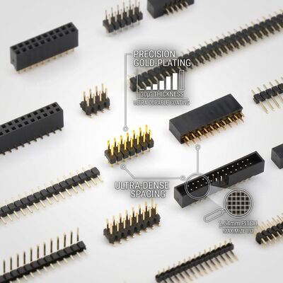 Konektor Pin Header Male Tumpuk Ganda Tinggi 2.54mm Pitch Spacer Papan PCB