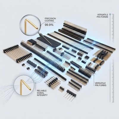 Konektor Header Pin Male Sudut Kanan Baris Ganda Pitch 2.54mm PCB 90 Derajat 80-Pin Through-Hole