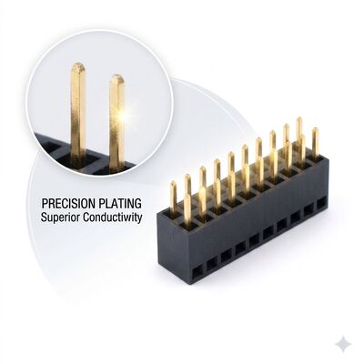 1.00mm Pitch Baris Tunggal Sudut Kanan Konektor Header Wanita Soket Pemasangan PCB Horisontal